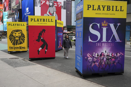 Theaterplakate als Teil der Broadway Grand Gallery in New York