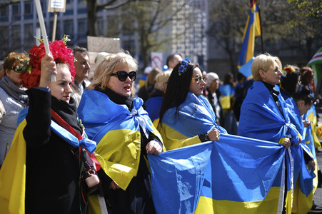Ostermarsch gegen den Krieg in der Ukraine in Berlin