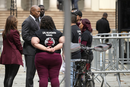 Kundgebung von Essen-Lieferanten in New York