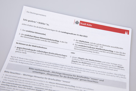 Symbolfoto Briefwahl zur Landtagswahl NRW