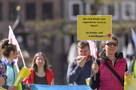 Warnstreik von Beschäftigten in Sozial- und Erziehungsberufen in Nürnberg