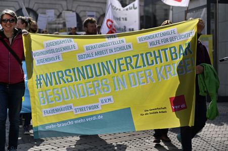 Warnstreik von Beschäftigten in Sozial- und Erziehungsberufen in Nürnberg