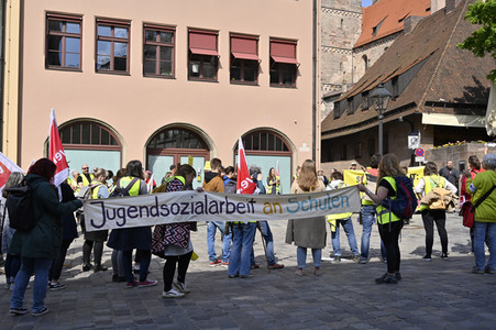 Warnstreik von Beschäftigten in Sozial- und Erziehungsberufen in Nürnberg