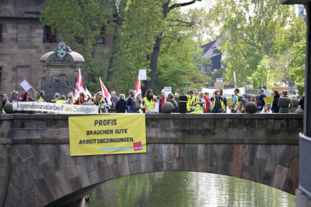 Warnstreik von Beschäftigten in Sozial- und Erziehungsberufen in Nürnberg