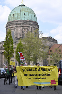 Warnstreik von Beschäftigten in Sozial- und Erziehungsberufen in Nürnberg