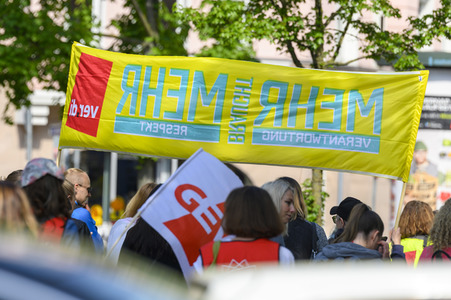 Warnstreik von Beschäftigten in Kitas und im schulischen Ganztag in Nürnberg