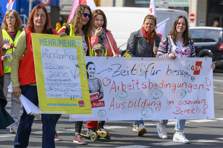 Warnstreik von Beschäftigten in Kitas und im schulischen Ganztag in Nürnberg