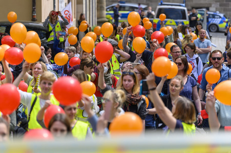 Warnstreik von Beschäftigten in Kitas und im schulischen Ganztag in Nürnberg