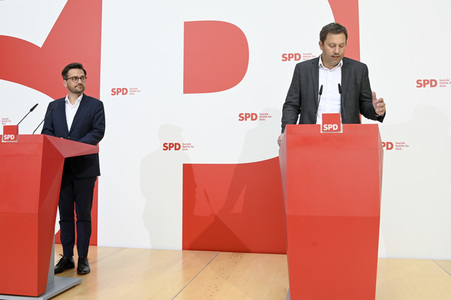 SPD Pressekonferenz zur Landtagswahl in Nordrhein-Westfalen in Berlin