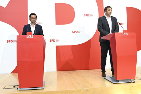 SPD Pressekonferenz zur Landtagswahl in Nordrhein-Westfalen in Berlin