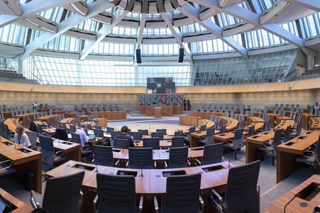 Wahlabend der Landtagswahl in Nordrhein-Westfalen in Düsseldorf