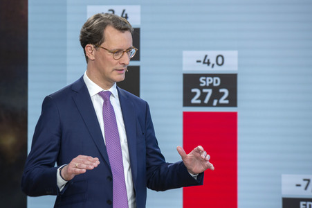 Wahlabend der Landtagswahl in Nordrhein-Westfalen in Düsseldorf