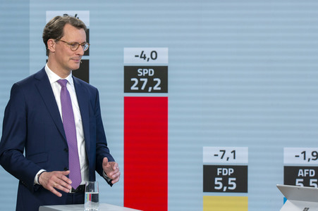 Wahlabend der Landtagswahl in Nordrhein-Westfalen in Düsseldorf