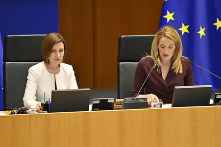 Plenartagung zum EU-Assoziierungsabkommen mit der Republik Moldau im EU-Parlament in Brüssel