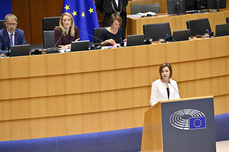 Plenartagung zum EU-Assoziierungsabkommen mit der Republik Moldau im EU-Parlament in Brüssel