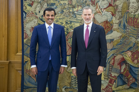 Fototermin mit Scheich Tamim bin Hamad Al Thani in Madrid