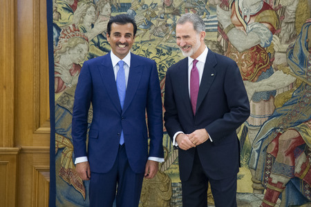 Fototermin mit Scheich Tamim bin Hamad Al Thani in Madrid