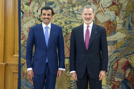 Fototermin mit Scheich Tamim bin Hamad Al Thani in Madrid