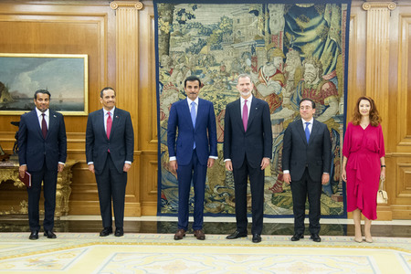 Fototermin mit Scheich Tamim bin Hamad Al Thani in Madrid