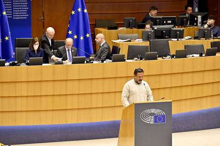 Plenartagung zu der Tötung der Journalistin Shireen Abu Akleh EU-Parlament in Brüssel