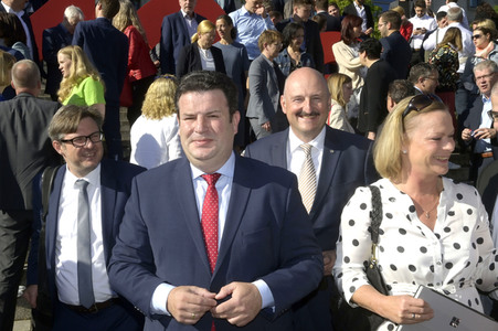 Kundgebung zur Befürwortung des 12-Euro-Mindestlohns in Berlin