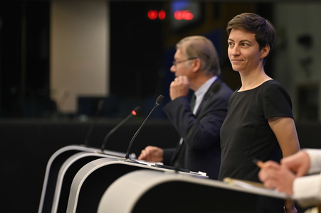 Pressebriefing der Fraktion Die Grünen/Europäische Freie Allianz im EU-Parlament in Straßburg