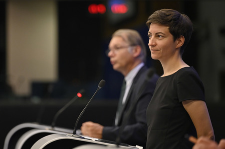 Pressebriefing der Fraktion Die Grünen/Europäische Freie Allianz im EU-Parlament in Straßburg