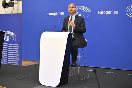 Pressebriefing der Fraktion Die Grünen/Europäische Freie Allianz im EU-Parlament in Straßburg