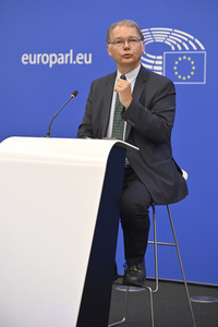 Pressebriefing der Fraktion Die Grünen/Europäische Freie Allianz im EU-Parlament in Straßburg