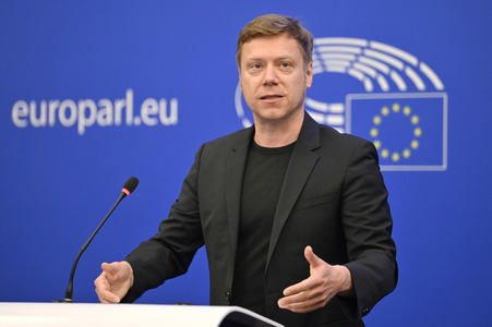 Pressebriefing der Fraktion Die Linke im EU-Parlament in Straßburg