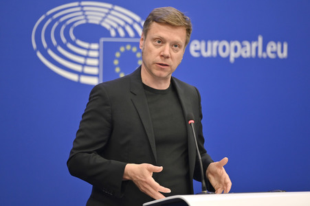 Pressebriefing der Fraktion Die Linke im EU-Parlament in Straßburg