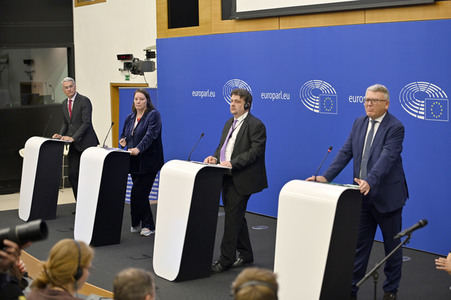 Pressekonferenz zum Mindestlohn im EU-Parlament in Straßburg