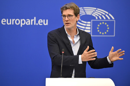 Pressebriefing der Fraktion Renew Europe im EU-Parlament in Straßburg