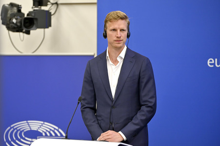 Pressebriefing der Fraktion Renew Europe im EU-Parlament in Straßburg