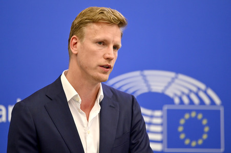 Pressebriefing der Fraktion Renew Europe im EU-Parlament in Straßburg