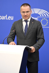 Pressekonferenz zur bulgarischen Position gegenüber Nordmazedonien im EU-Parlament in Straßburg
