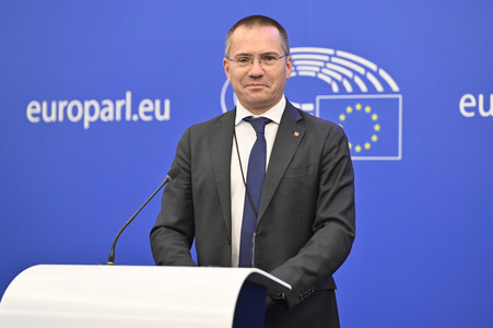 Pressekonferenz zur bulgarischen Position gegenüber Nordmazedonien im EU-Parlament in Straßburg