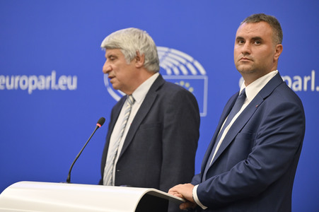 Pressekonferenz zur bulgarischen Position gegenüber Nordmazedonien im EU-Parlament in Straßburg