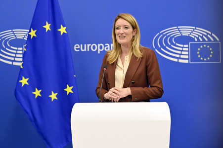 Pressekonferenz zur Urkaine im EU-Parlament in Straßburg