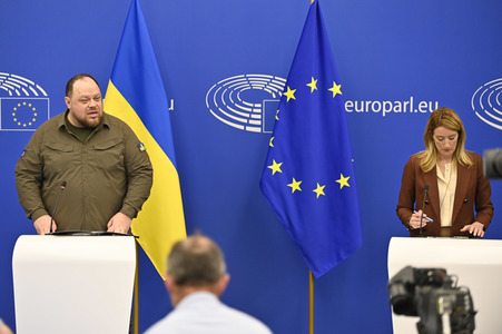 Pressekonferenz zur Urkaine im EU-Parlament in Straßburg