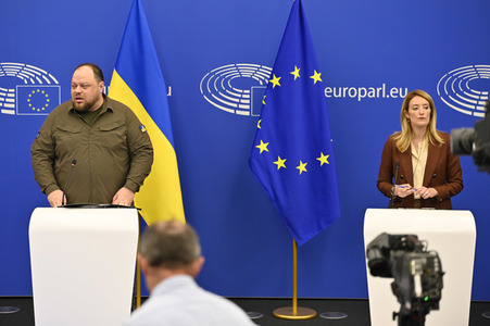 Pressekonferenz zur Urkaine im EU-Parlament in Straßburg
