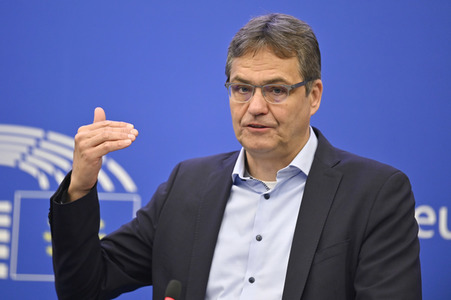Pressekonferenz der EVP zum Thema 'Fit für 55' im EU-Parlament in Straßburg