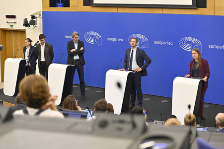 Pressekonferenz zur Kernenergie und Gas im EU-Parlament in Straßburg