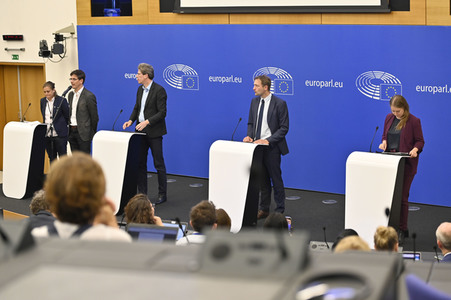 Pressekonferenz zur Kernenergie und Gas im EU-Parlament in Straßburg