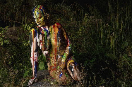 Jörg Düsterwald Bodyart Live-Performance im Erlebnis-Zoo Hannover