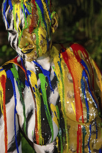 Jörg Düsterwald Bodyart Live-Performance im Erlebnis-Zoo Hannover