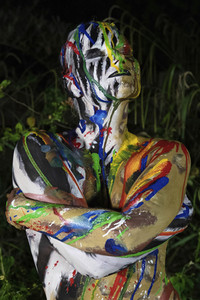 Jörg Düsterwald Bodyart Live-Performance im Erlebnis-Zoo Hannover