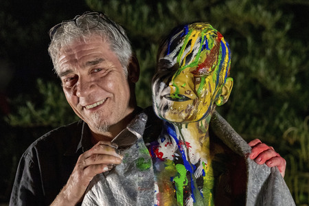 Jörg Düsterwald Bodyart Live-Performance im Erlebnis-Zoo Hannover