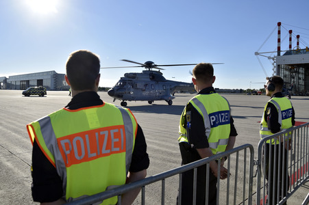 Ankunft von Präsident Macron in München