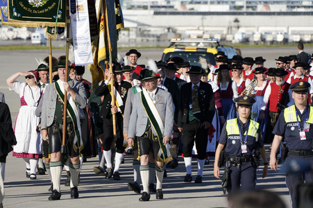 Ankunft von Präsident Macron in München